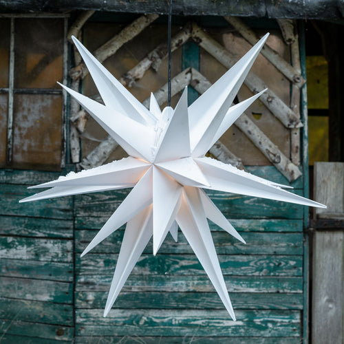 Adventsstjerne XXL Ø80 cm 18 takker IP44 utendørs forfra