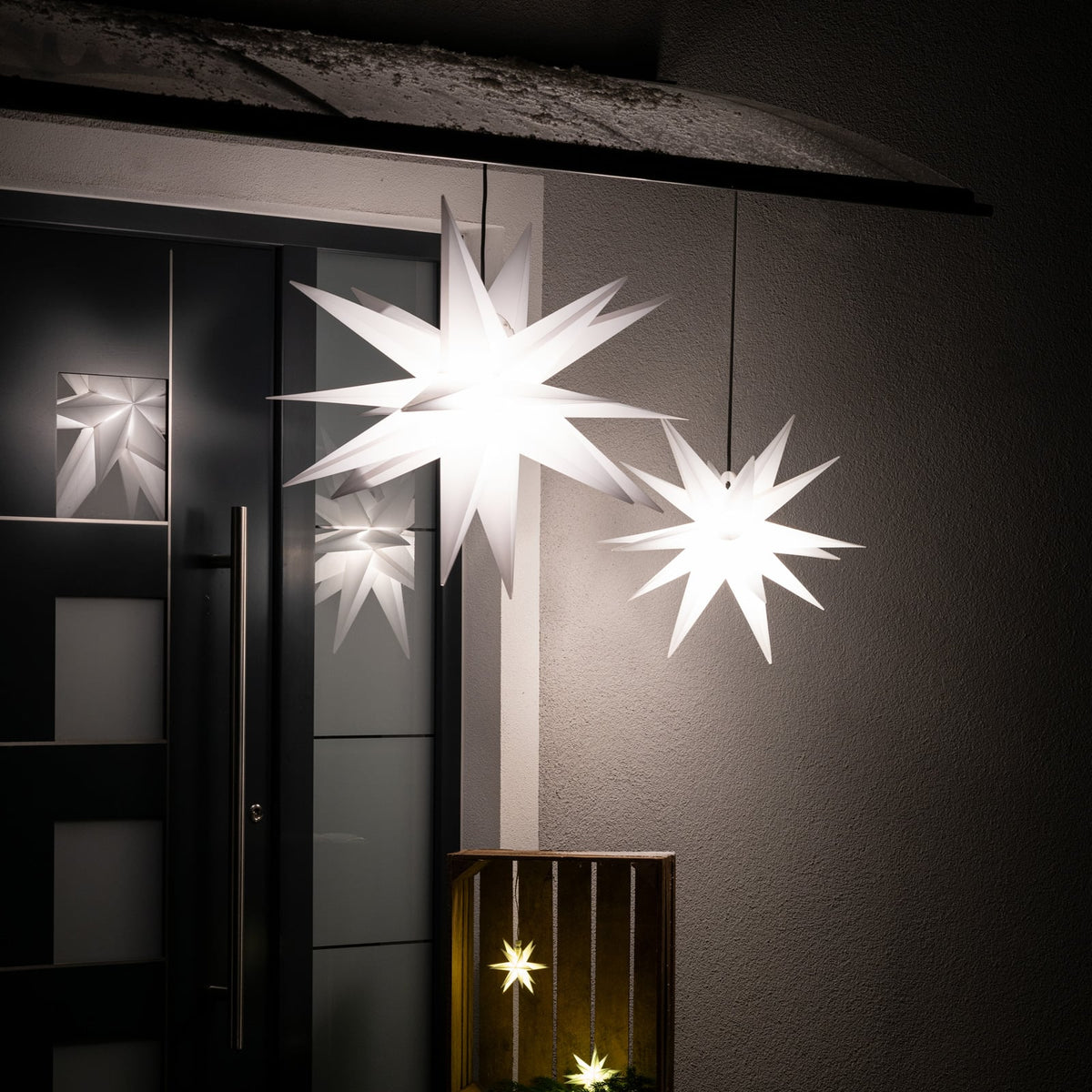 Nærbilde av Adventsstjerne XXL Ø80 cm 18 takker IP44 utendørs