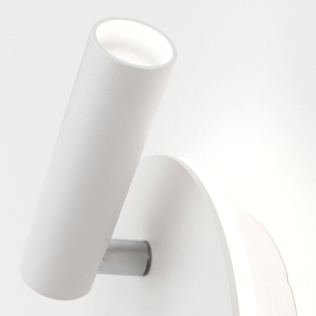 LED vegglampe Lenny med spot og indirekte lys hvit med armaturdetaljer