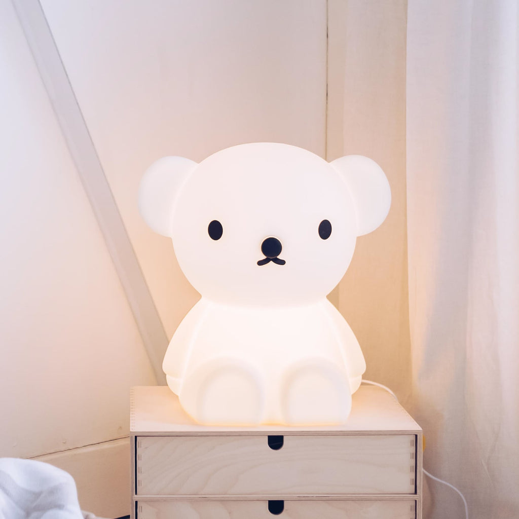 Barnelampe Boris Star Light dimbar hvit forfra