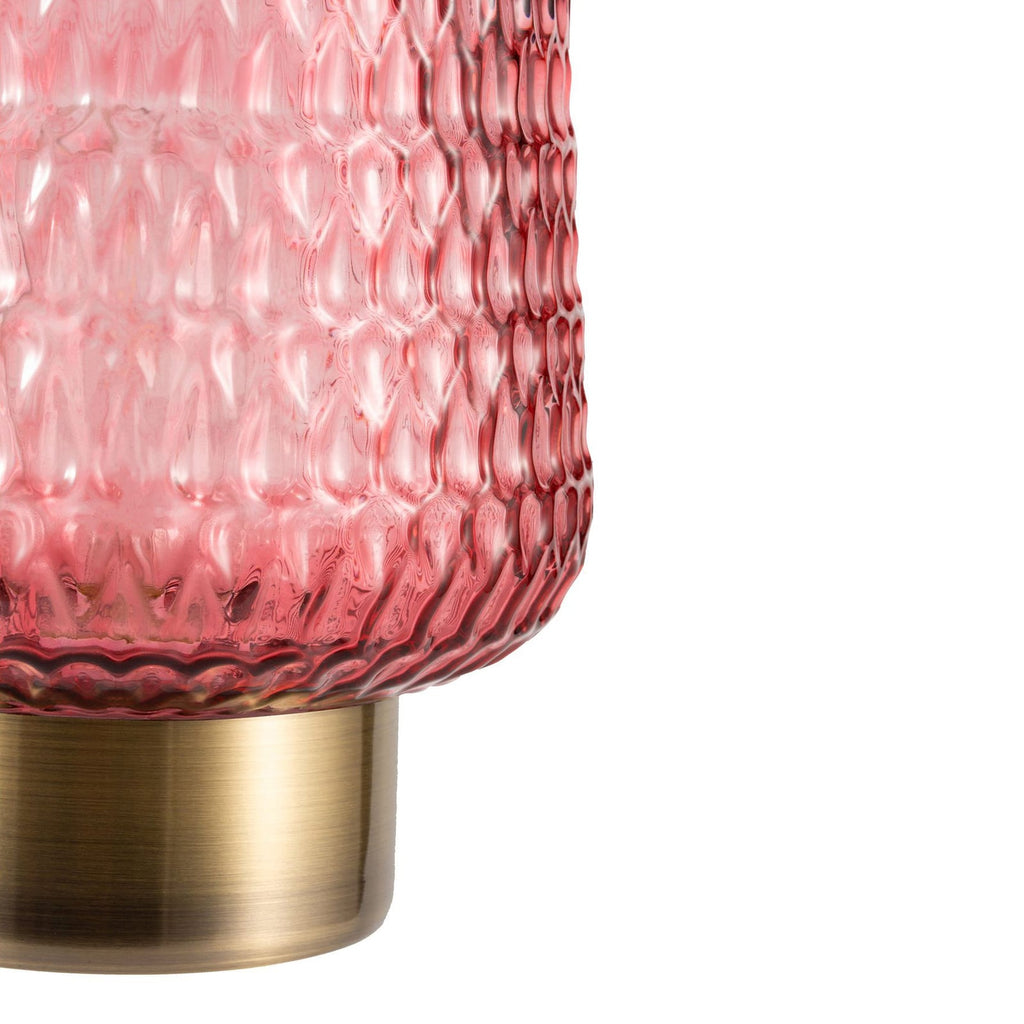 Oversikt av Batteridrevet LED bordlampe Rose Glamour glass rosé på bord