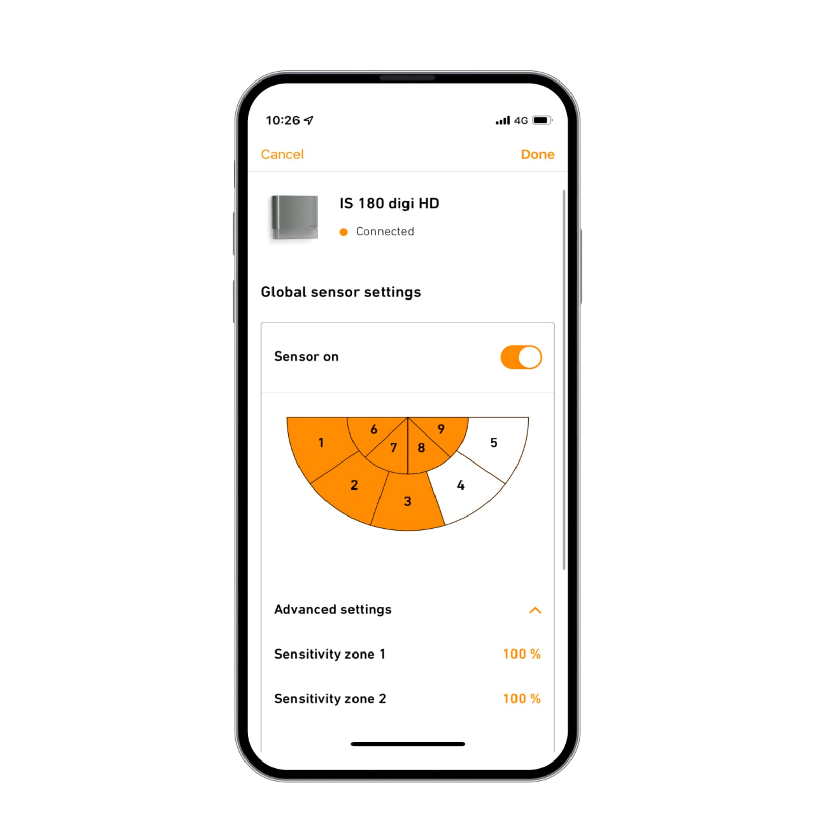 Bevegelsessensor IS 180 digi HD COM1 smart antrasitt med app-styring