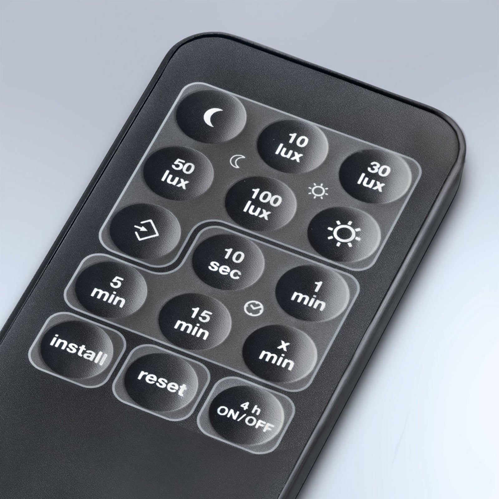 Bevegelsessensor SensIQ S antrasitt IP54 300° detalj av sensor