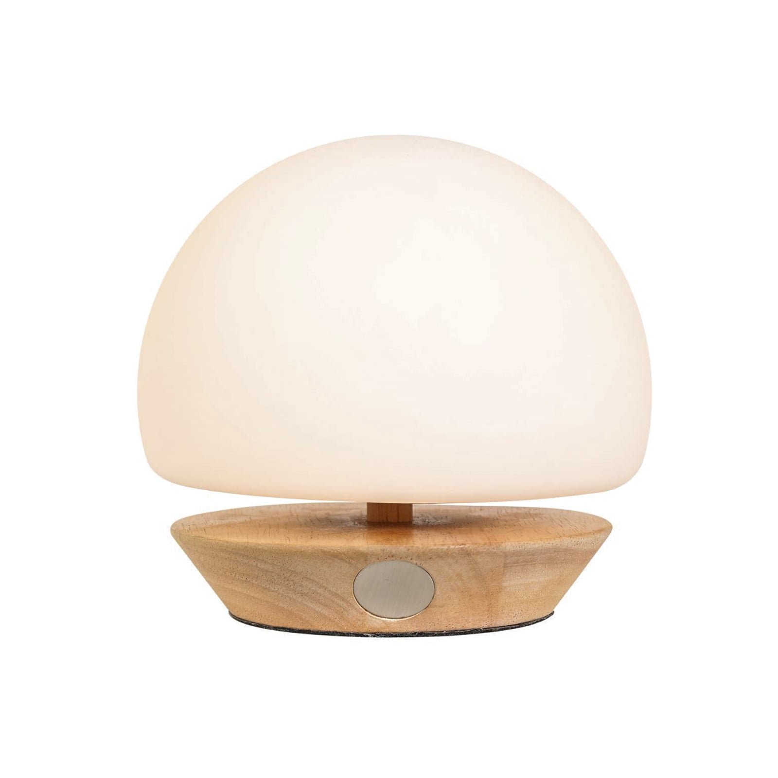Bordlampe Ancilla tre og opalglass dimbar G9 Ø17 cm forfra