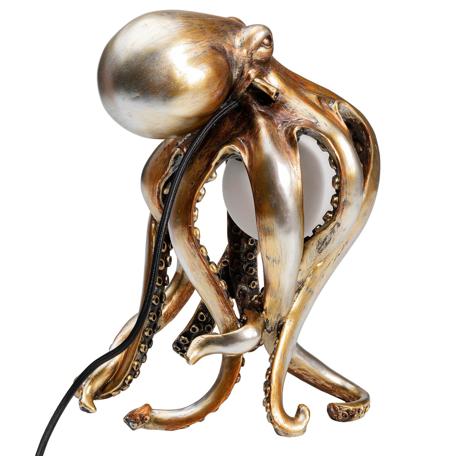Nærbilde av bordlampe Animal Octopus blekksprut gull