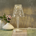 Bordlampe Big Battery akryl transparent 37 cm forfra