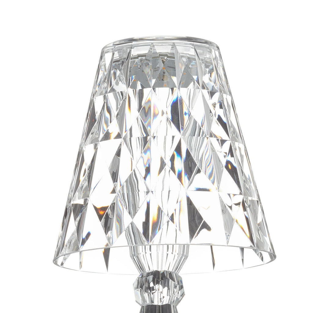 Montert Bordlampe Big Battery akryl transparent 37 cm i interiør
