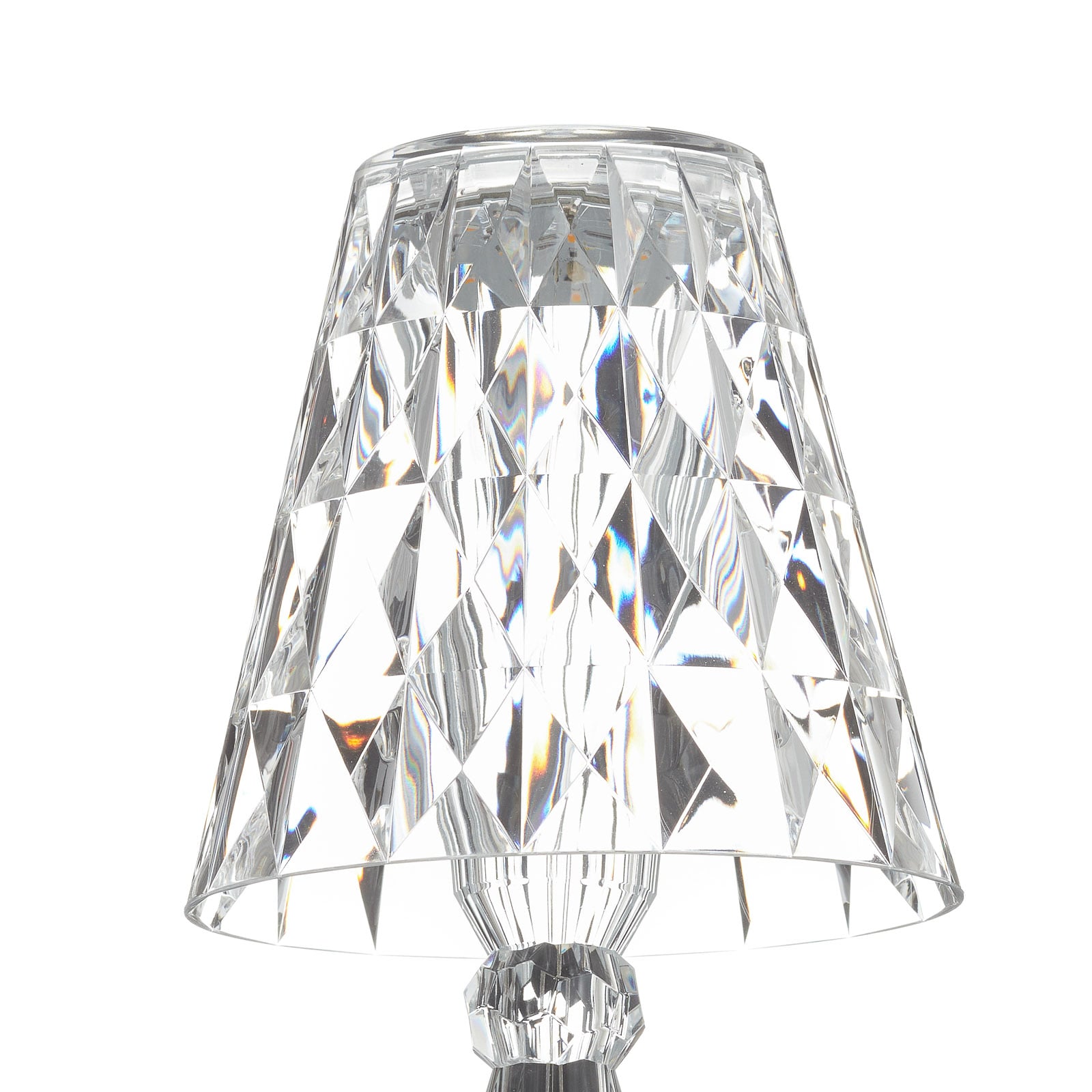Montert Bordlampe Big Battery akryl transparent 37 cm i interiør