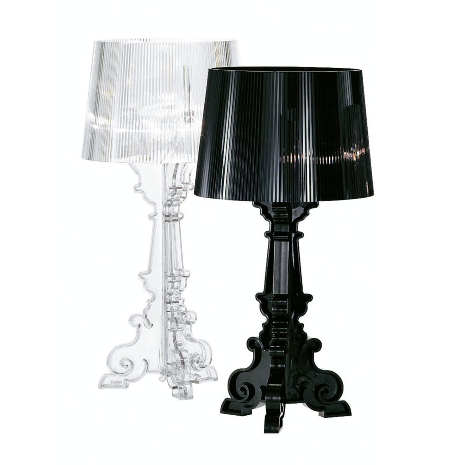 Bordlampe Bourgie LED dimbar transparent sett fra siden