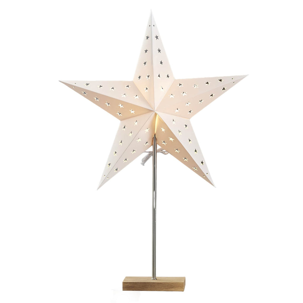 Bordlampe Combi Pack med stjerneskjerm brun/krem 65 cm forfra