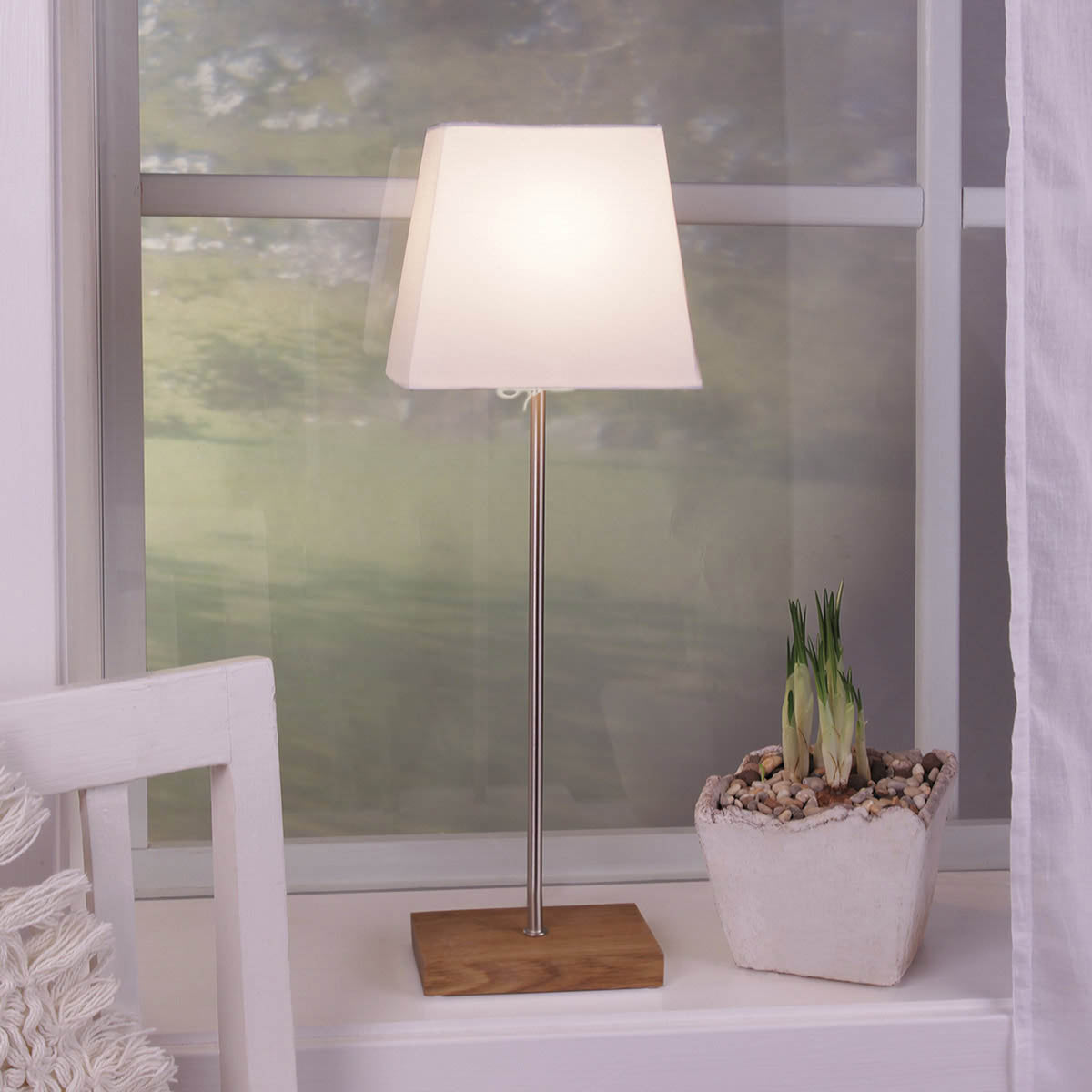 Detalj av bordlampe Combi Pack med stjerneskjerm brun/krem 65 cm