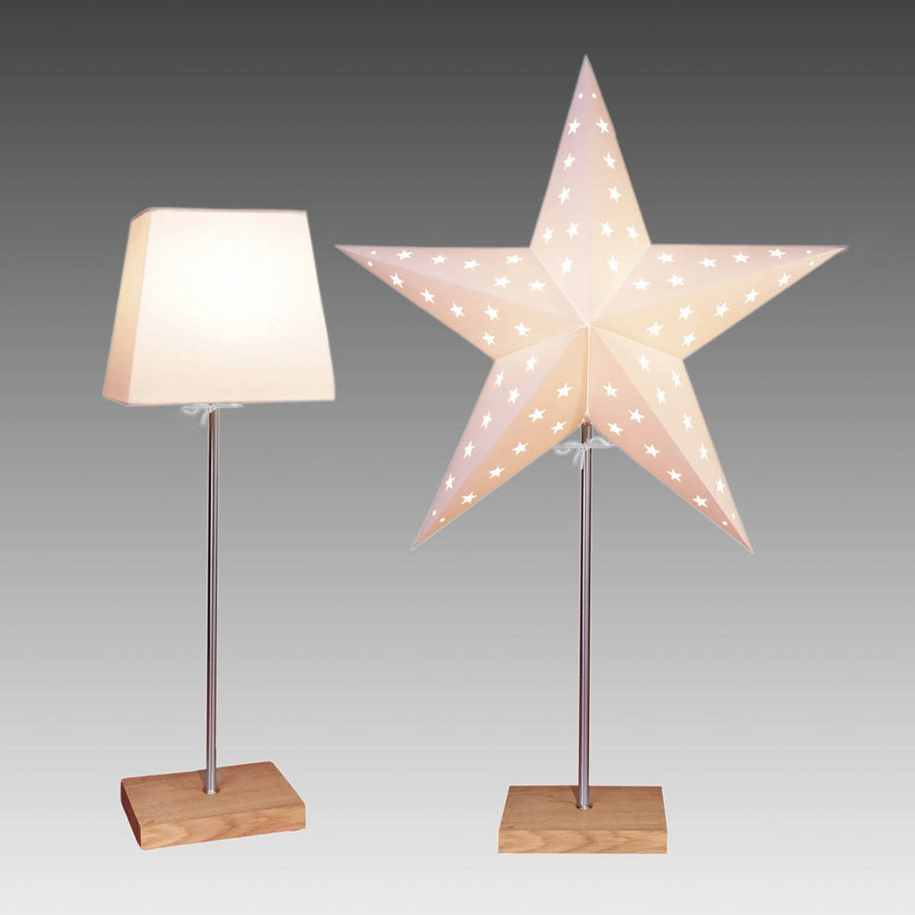 Montert bordlampe Combi Pack med stjerneskjerm brun/krem 65 cm i rom