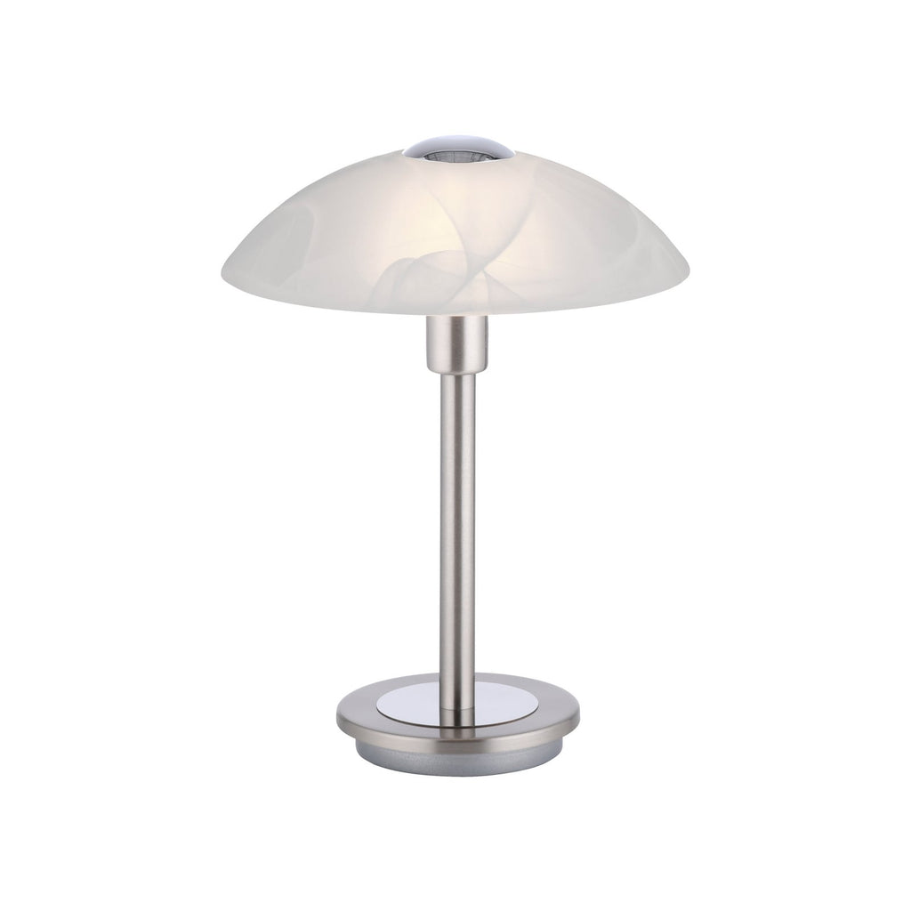 Bordlampe Enova opalglass berøringsdimmer G9 Ø20 cm forfra