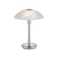 Bordlampe Enova opalglass berøringsdimmer G9 Ø20 cm forfra