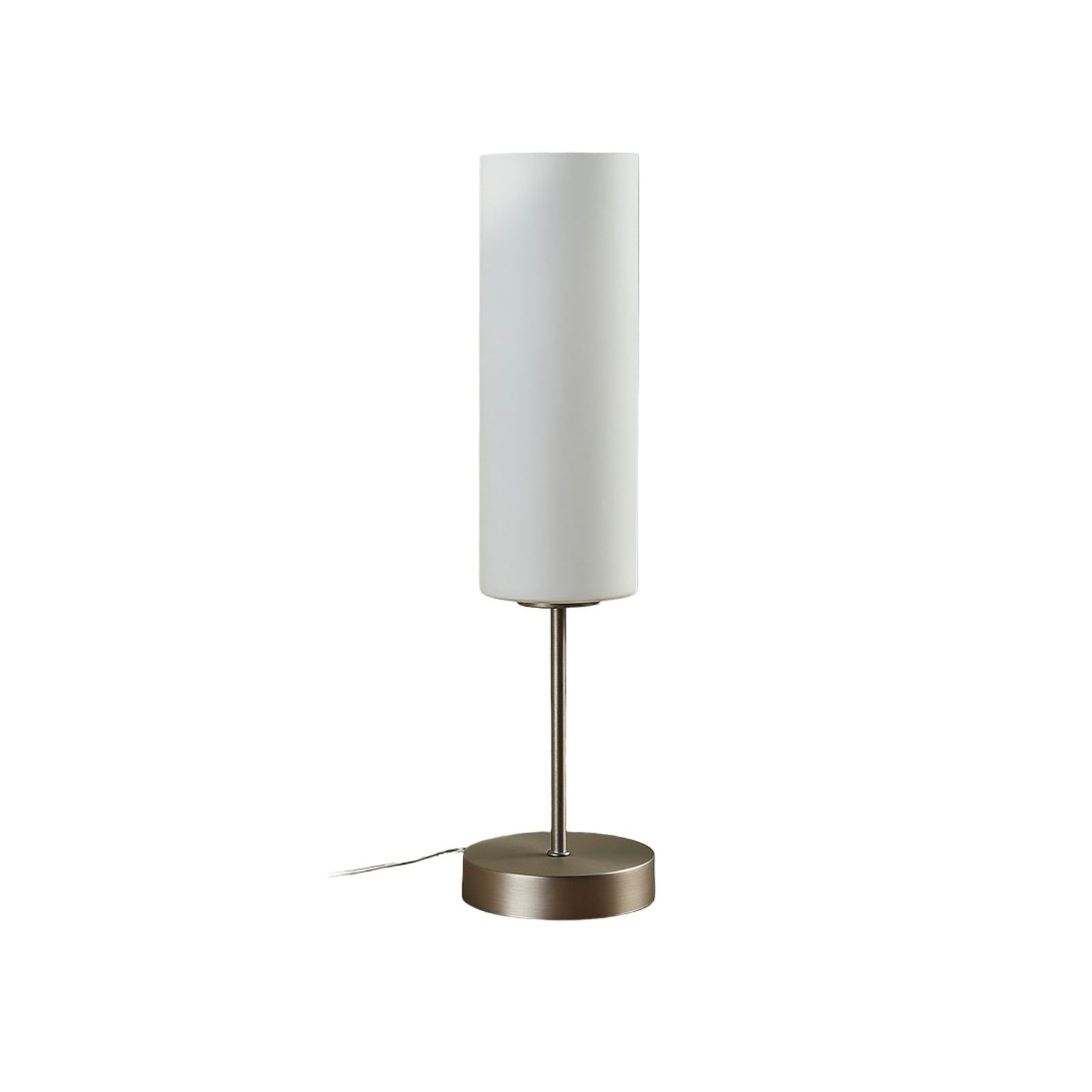 Bordlampe Felice sylinderformet glass matt nikkel bakside