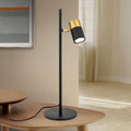 Bordlampe Kevin svingbar spot svart/gull GU10 forfra