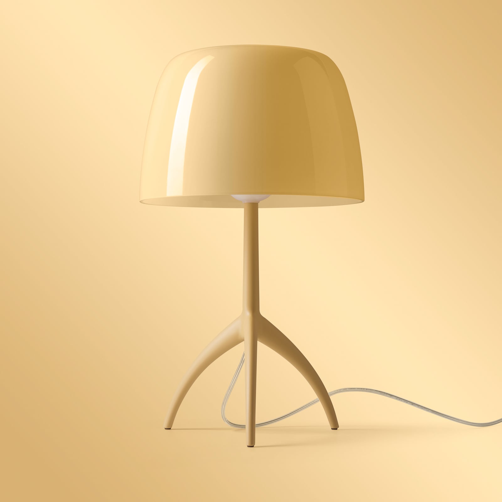 Bordlampe Lumiere Nuances piccola dimbar glass sand bakside