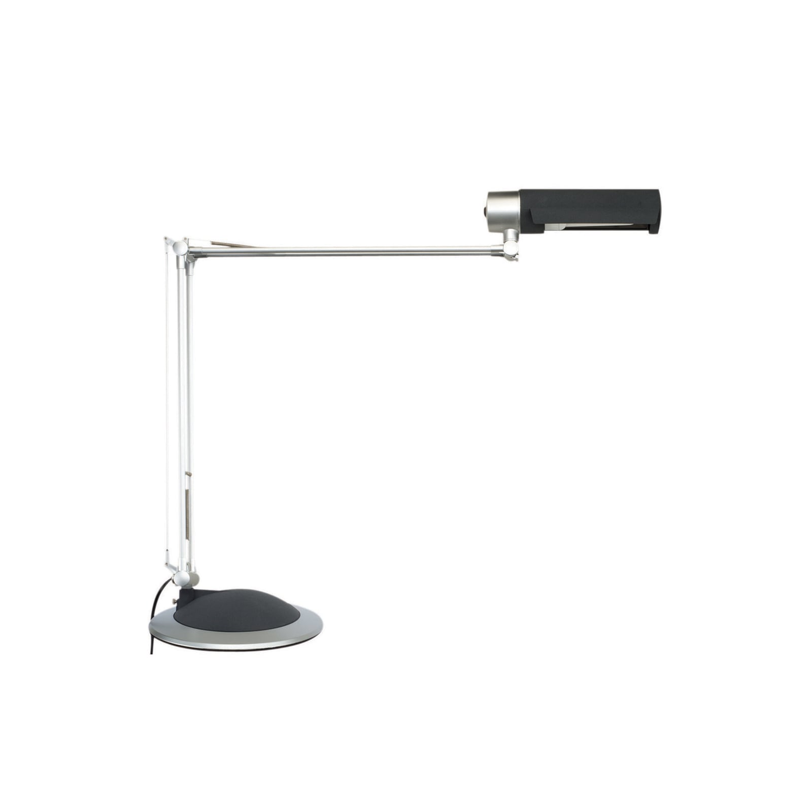 Bordlampe MAULoffice svart/sølv E27 sideprofil