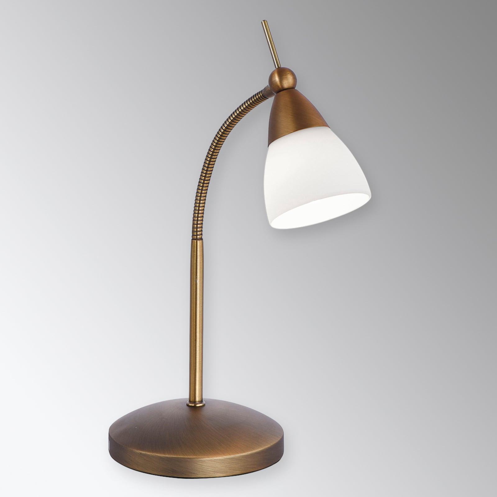 Bordlampe Pino dimbar gammelmessing glass G9 45 cm forfra