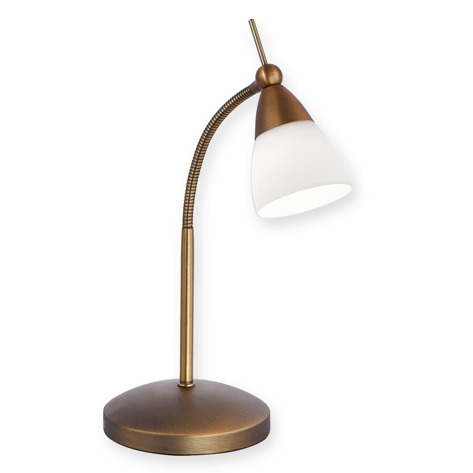 Bordlampe Pino dimbar gammelmessing glass G9 45 cm detalj av lampeskjerm