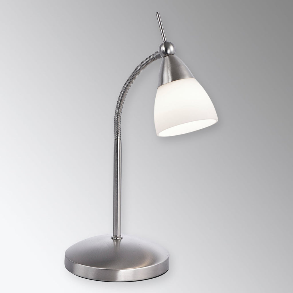 Bordlampe Pino grå glass dimbar G9 Ø34 cm 45 cm forfra
