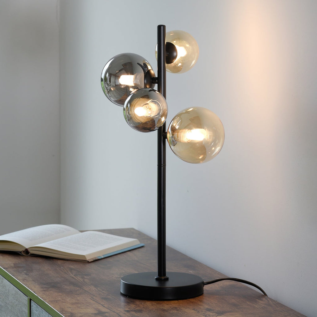 Bordlampe Popsicle glass svart/ravfarget 48 cm G9 forfra