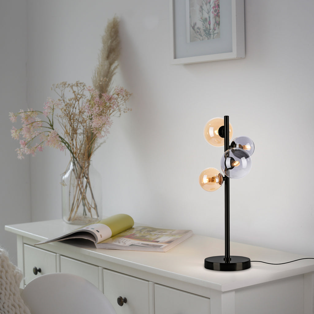 Bordlampe Popsicle glass svart/ravfarget 48 cm G9 med lyskilder