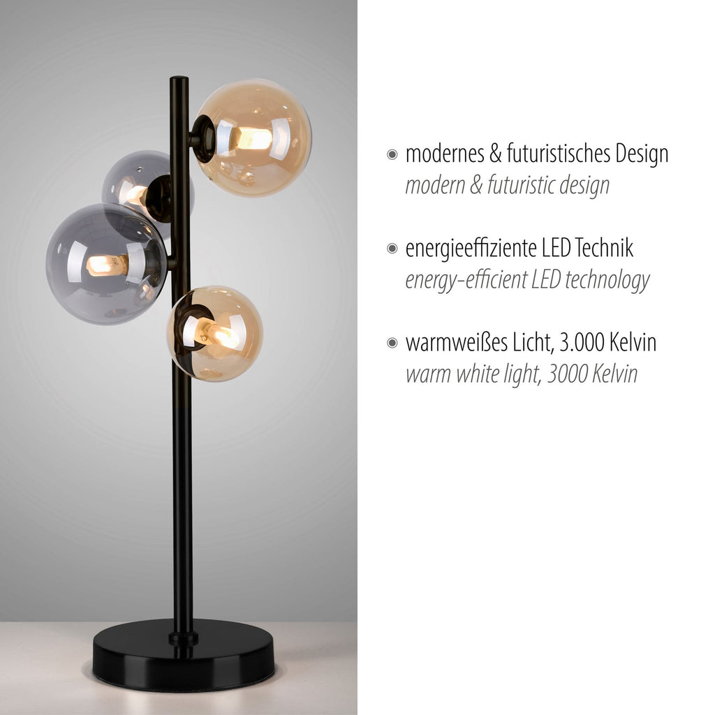 Bordlampe Popsicle glass svart/ravfarget 48 cm G9 oversikt