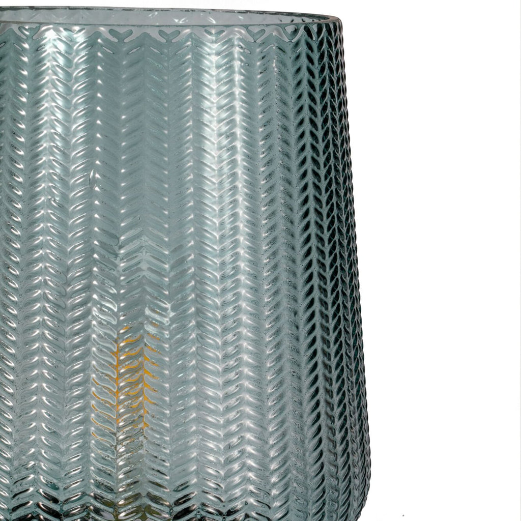 Bordlampe Pretty Glamour batteridrevet glass turkis Ø19 cm detalj av glass