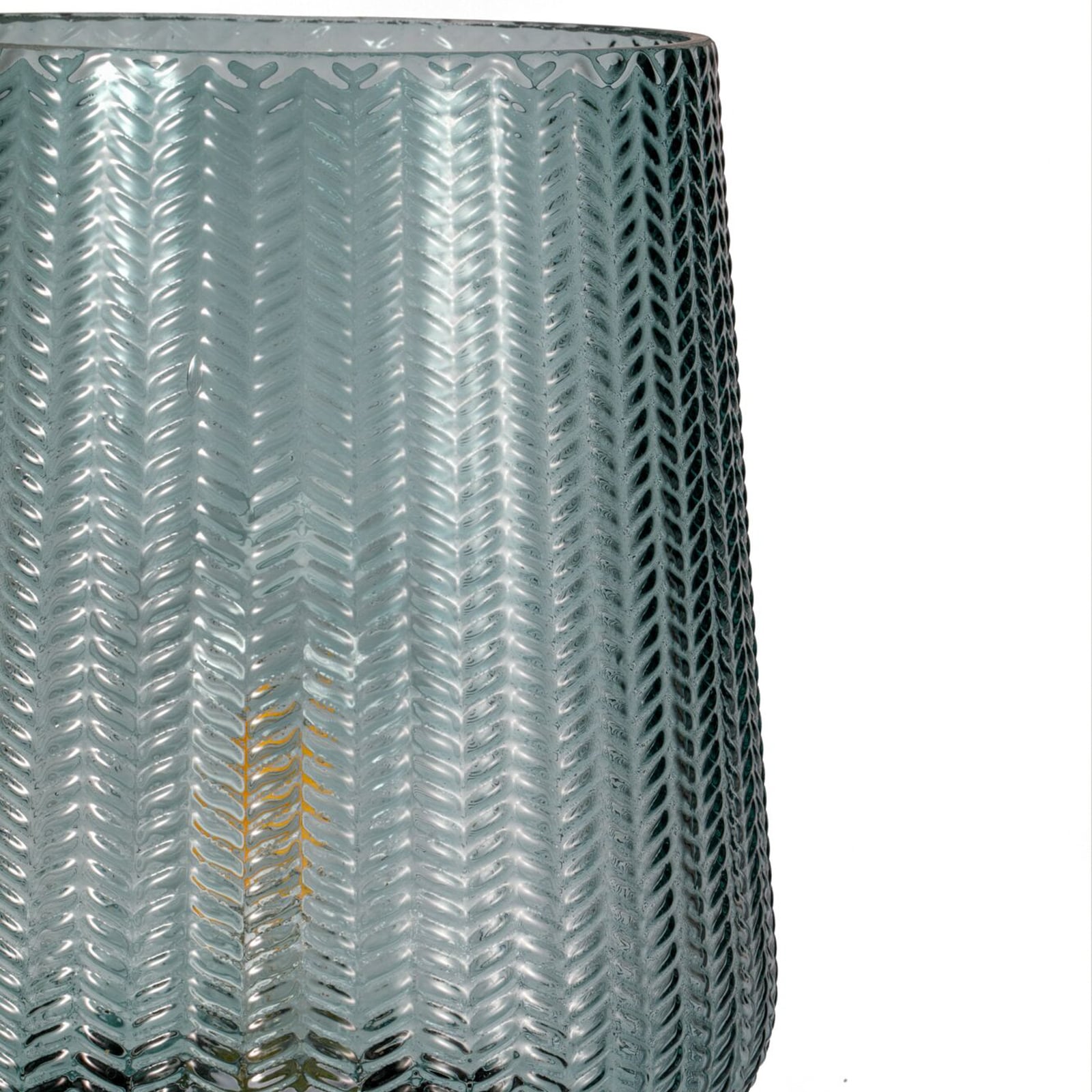 Bordlampe Pretty Glamour batteridrevet glass turkis Ø19 cm detalj av glass