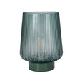 Bordlampe Pretty Glamour batteridrevet glass turkis Ø19 cm forfra