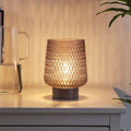 Bordlampe Sparkling Glamour batteridrevet glass brun forfra