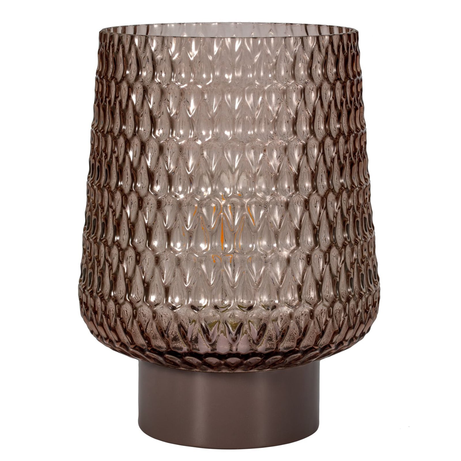 Bordlampe Sparkling Glamour batteridrevet glass brun detalj av glass