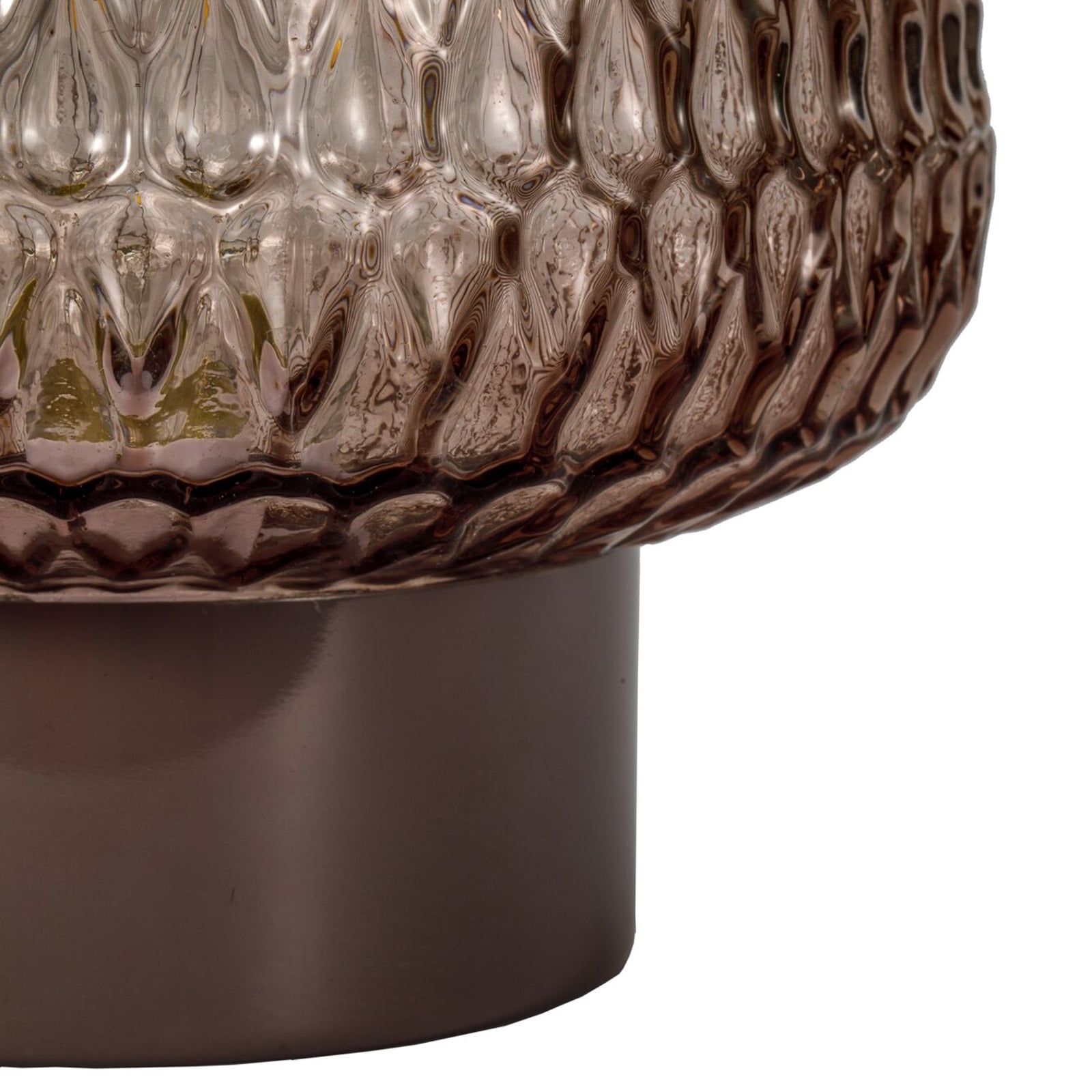 Bordlampe Sparkling Glamour batteridrevet glass brun lys i mørket