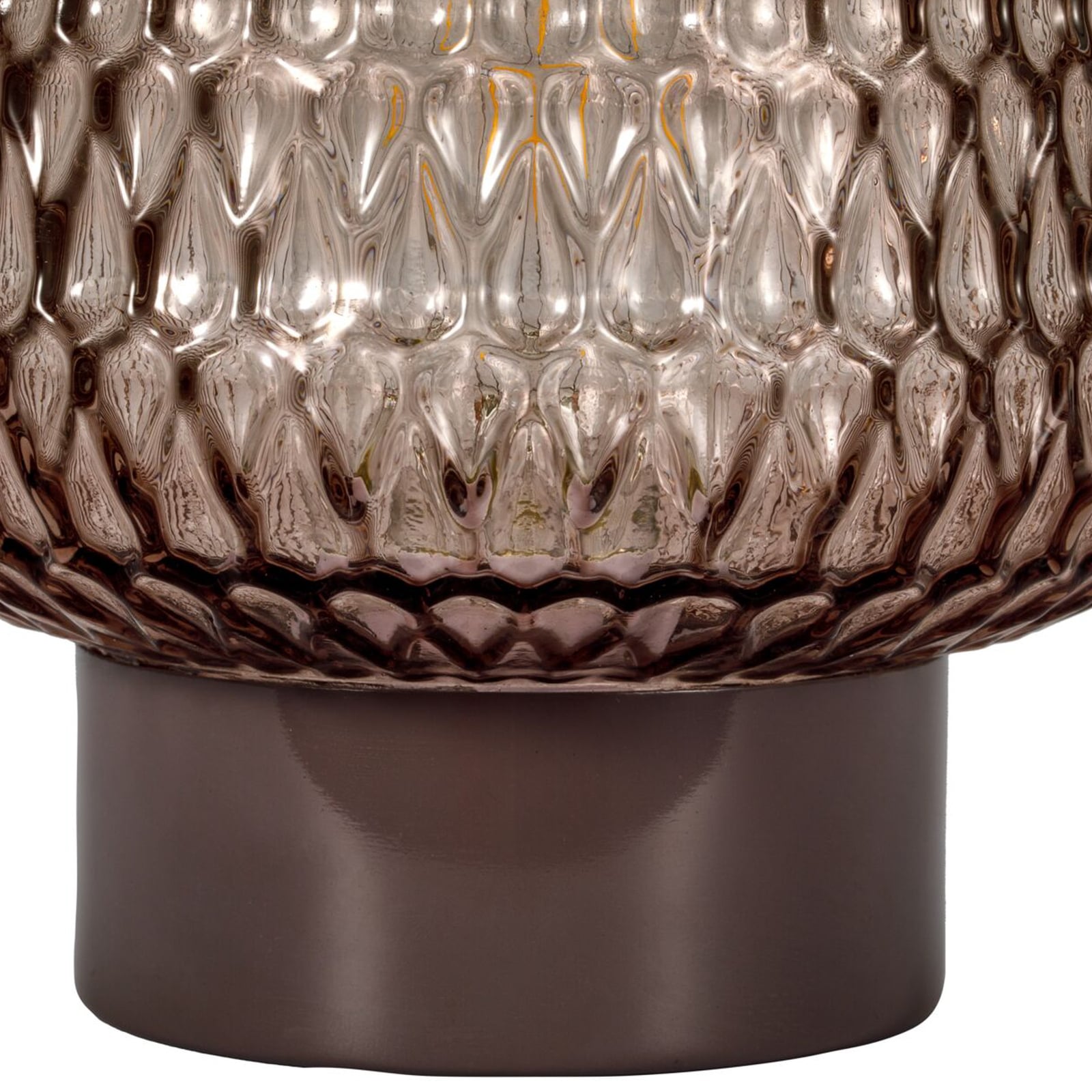 Bordlampe Sparkling Glamour batteridrevet glass brun med LED-lyskilde