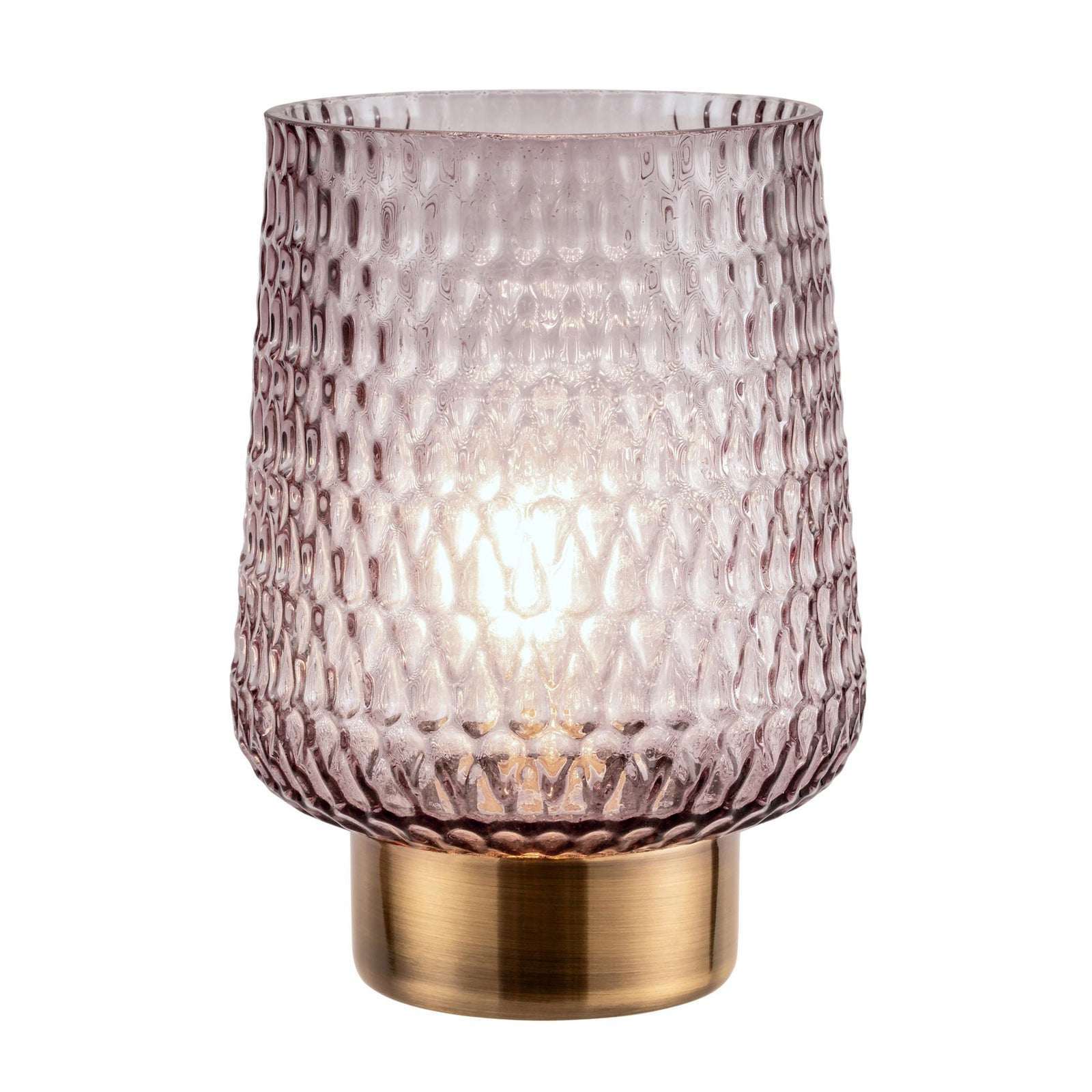Bordlampe Sparkling Glamour batteridrevet glass grå montert i rom