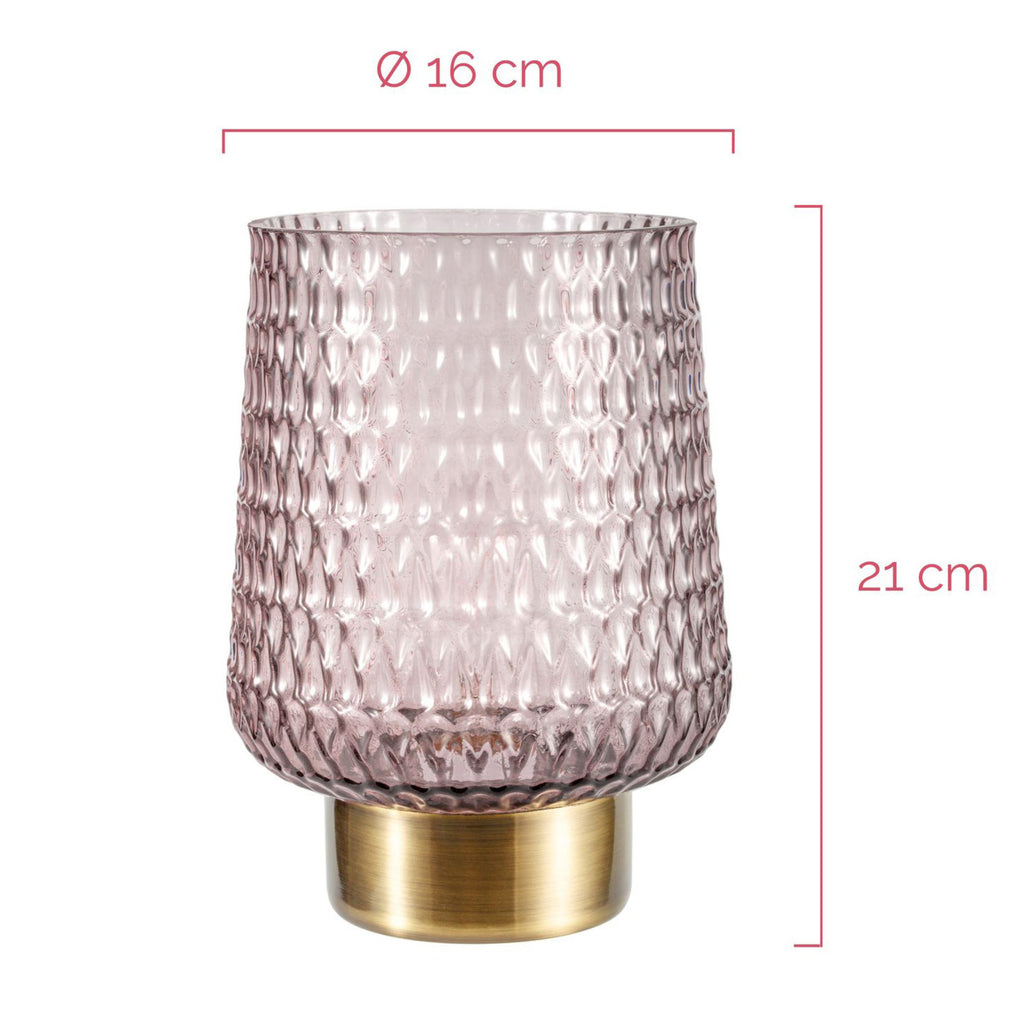 Bordlampe Sparkling Glamour batteridrevet glass grå LED-lyskilde