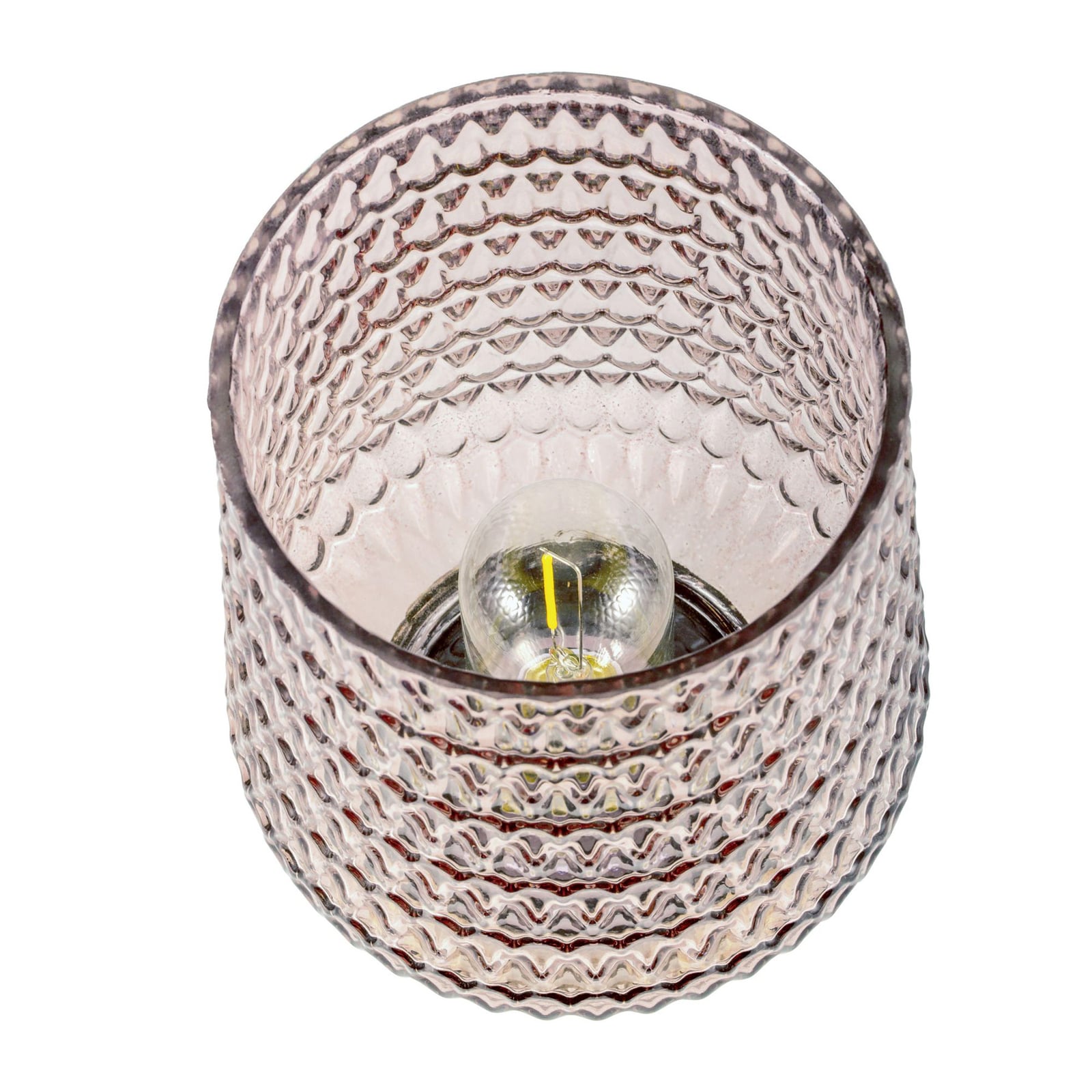 Bordlampe Sparkling Glamour batteridrevet glass grå sideprofil