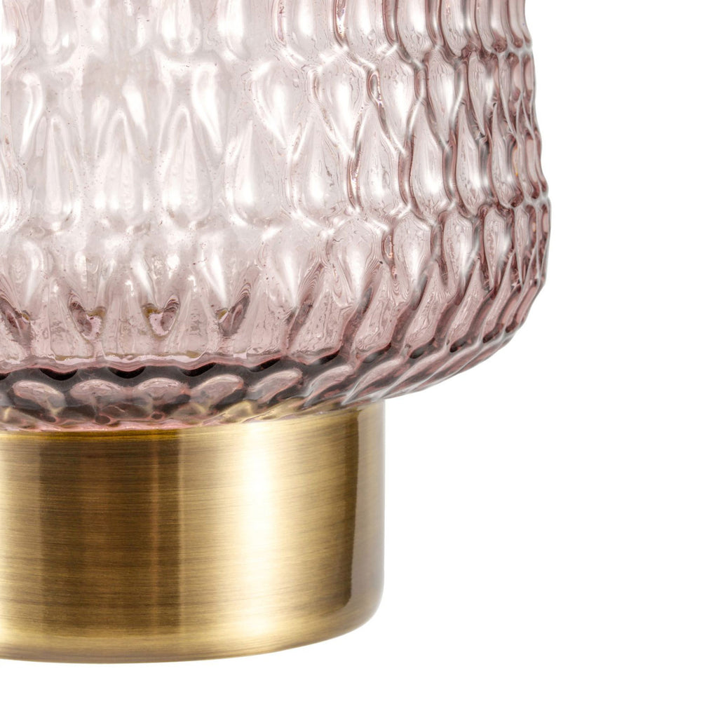 Bordlampe Sparkling Glamour batteridrevet glass grå på bord