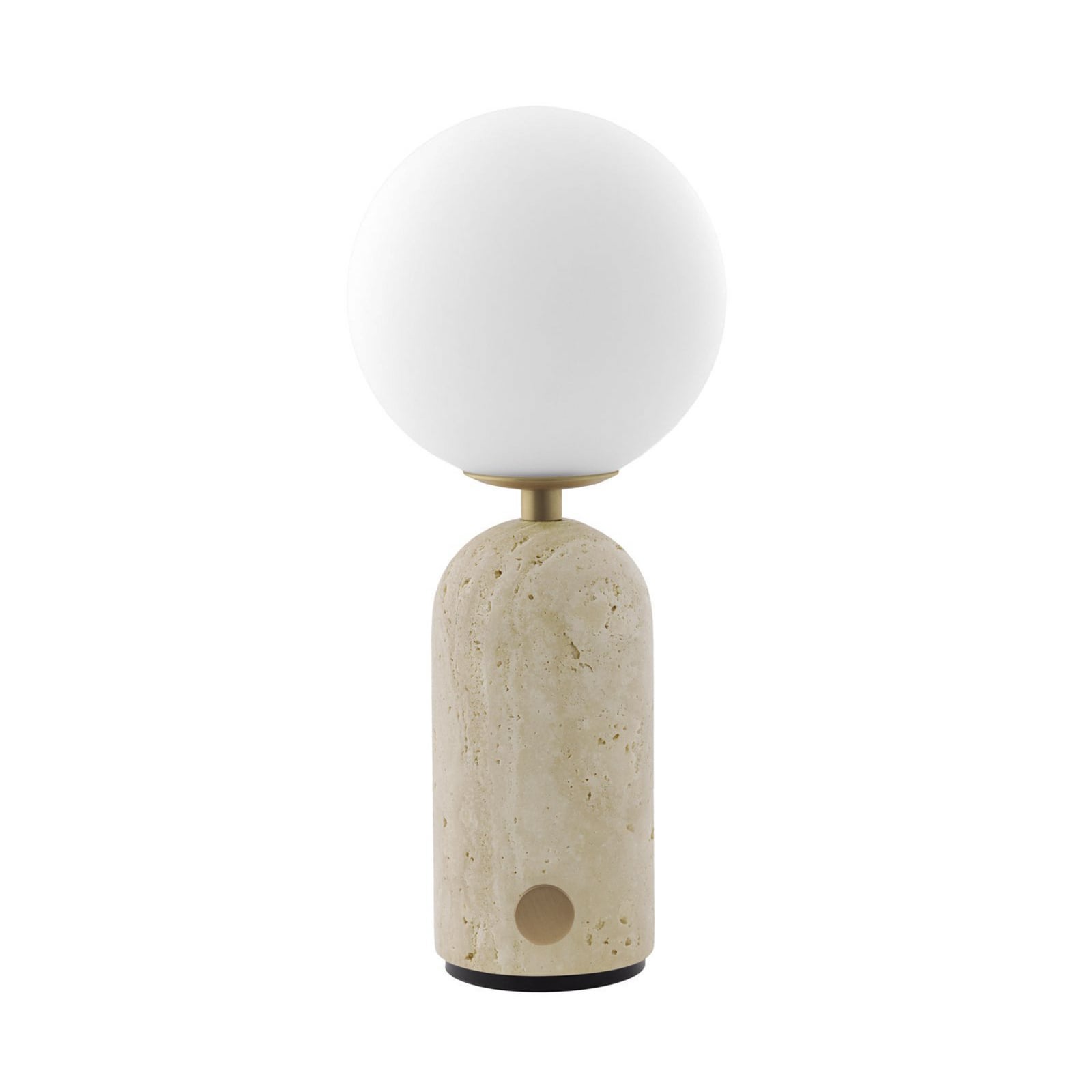 Bordlampe Torrano oppladbar travertin beige dimbar G4 detalj av materiale