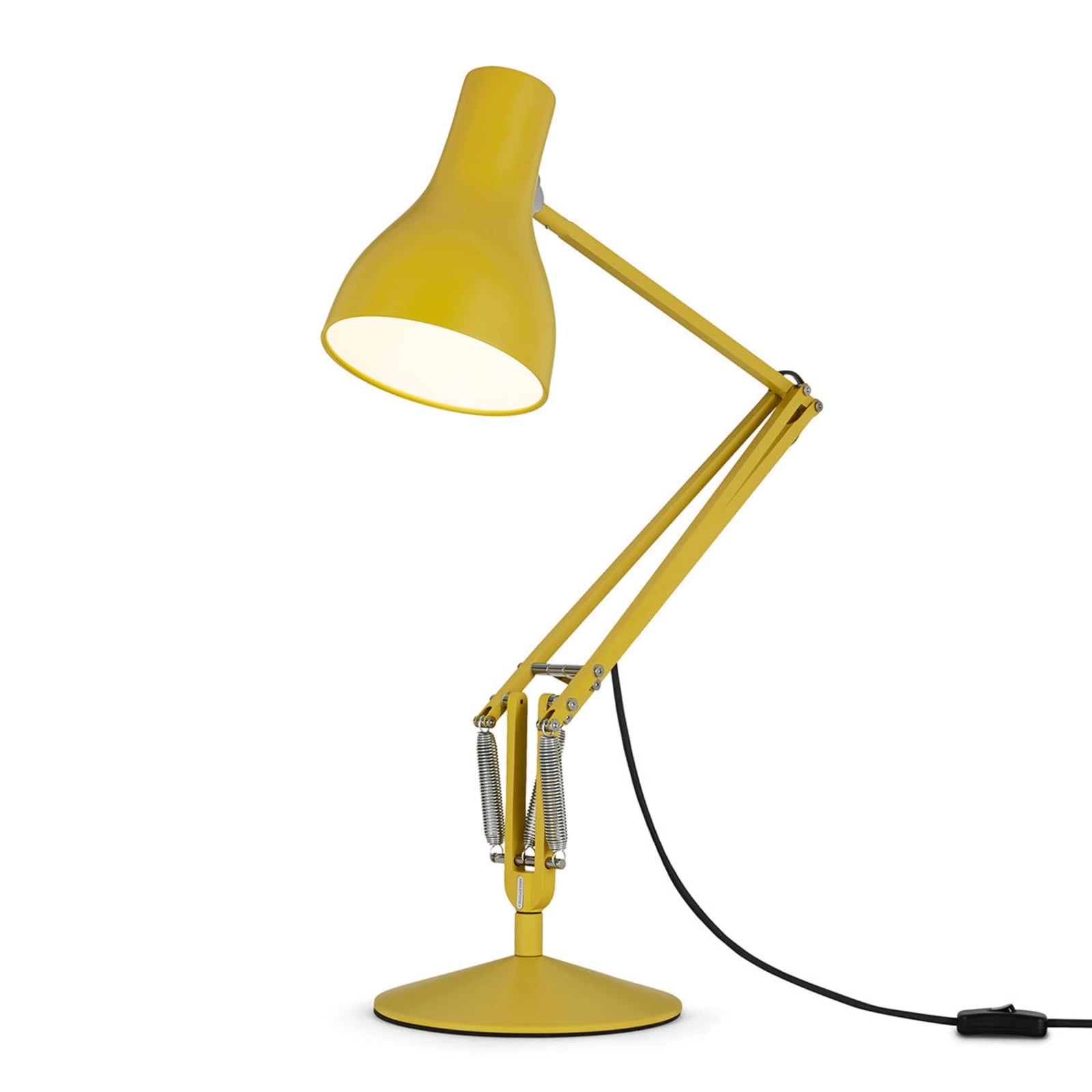 Detalj av bordlampe Type 75 Margaret Howell gul E27