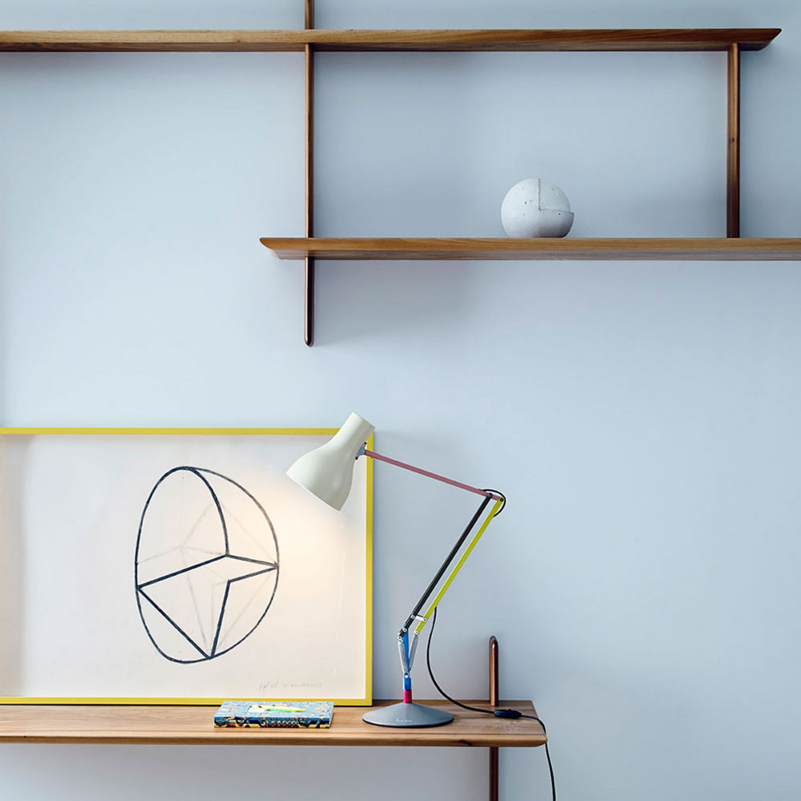 Detalj av Bordlampe Type 75 Mini lysgrå aluminium