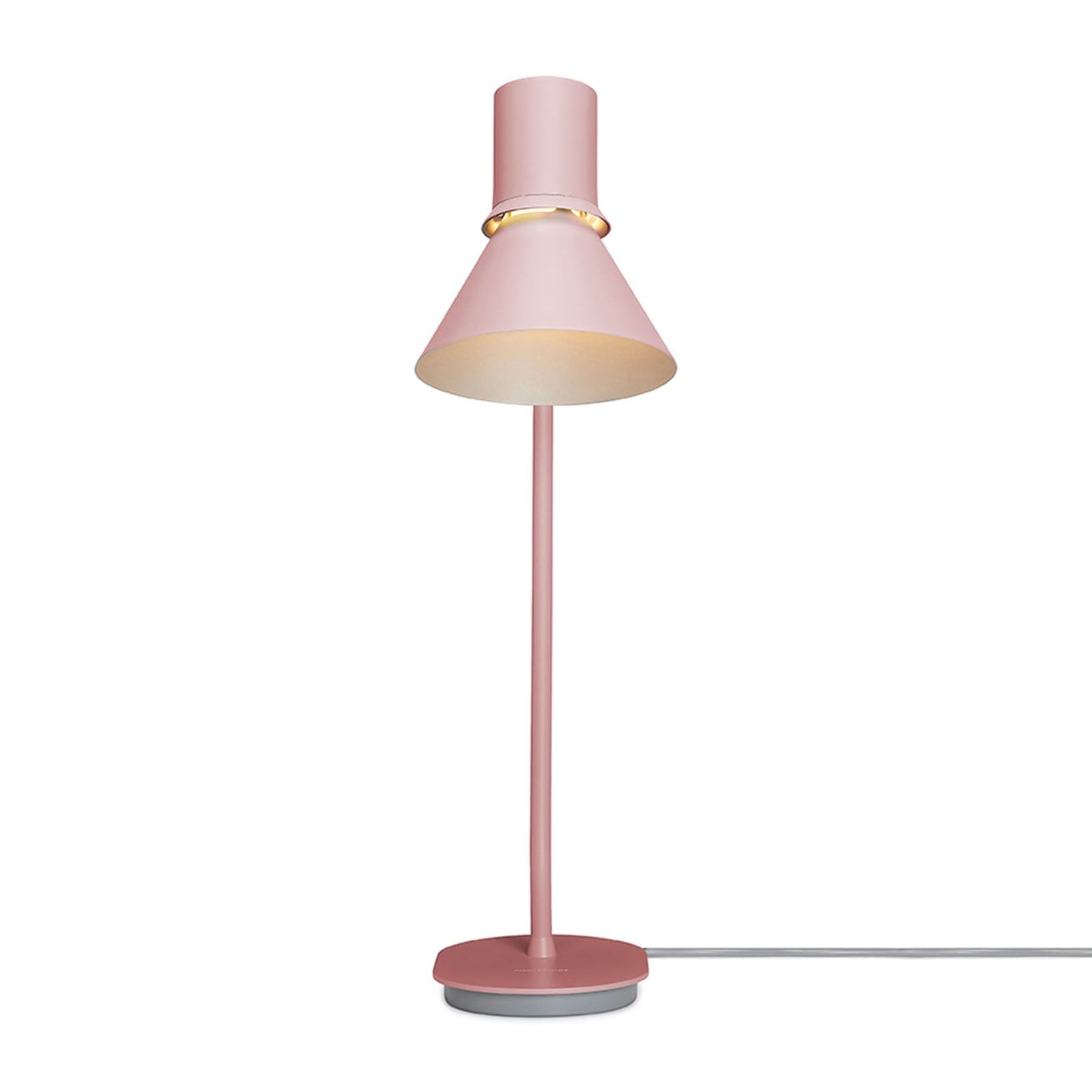 Nærbilde av lampehode på bordlampe Type 80 rosa aluminium E27 h70 cm