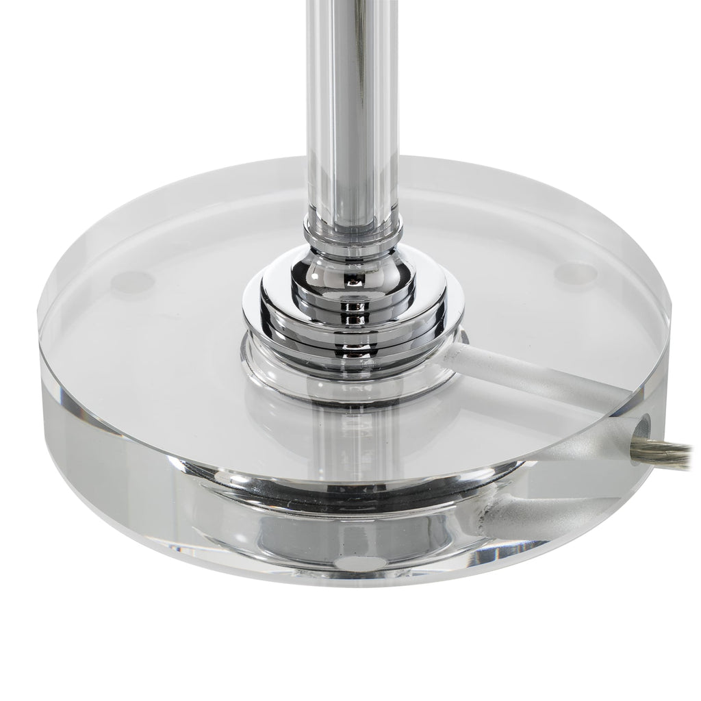 Bryter og sokkel på LED bordlampe Ancilla dimbar krom glass hvit