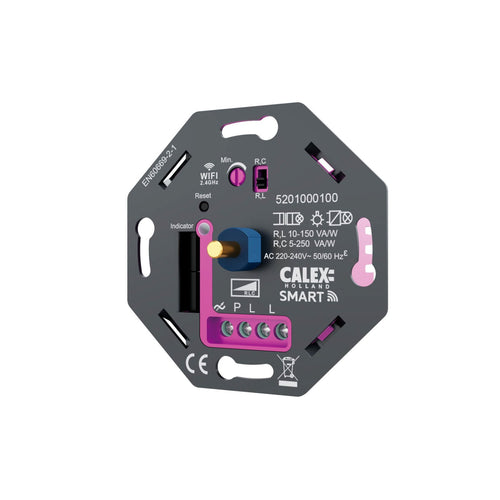 Calex Smart LED-dimmer innbygging WiFi appstyrt grå forfra