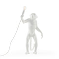 Dekorativ bordlampe Monkey Lamp stående figur hvit E14 forfra