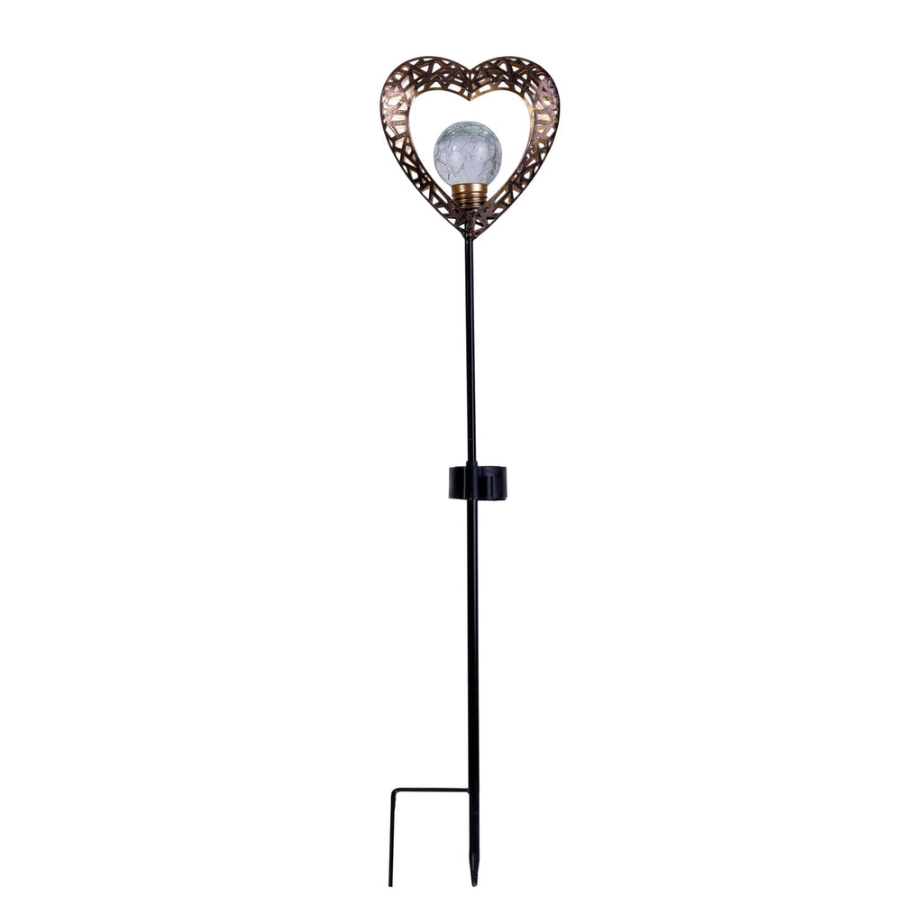 Dekorativ solcellelampe hjerte med jordspyd 2-pk Näve bakside