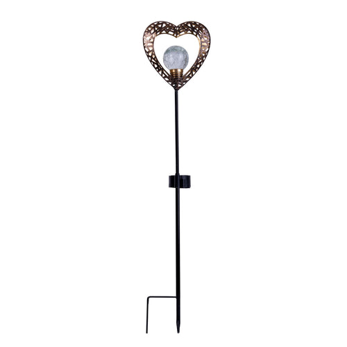 Dekorativ solcellelampe hjerte med jordspyd 2-pk Näve bakside