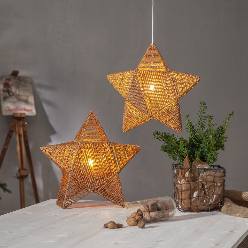 Dekorstjerne Rappe papirsnor hengende dimbar 45 cm sideprofil