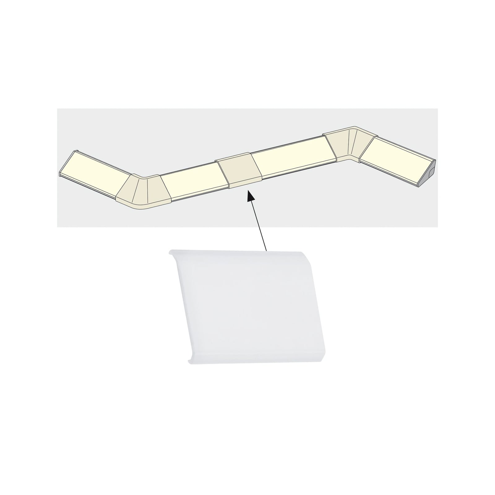 Delta profil endestykker 4-pack transparent plast Paulmann forfra